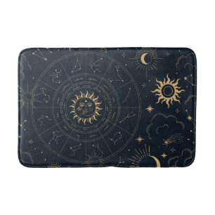 Alfombrilla De Baño Sol celeste y místico lunar