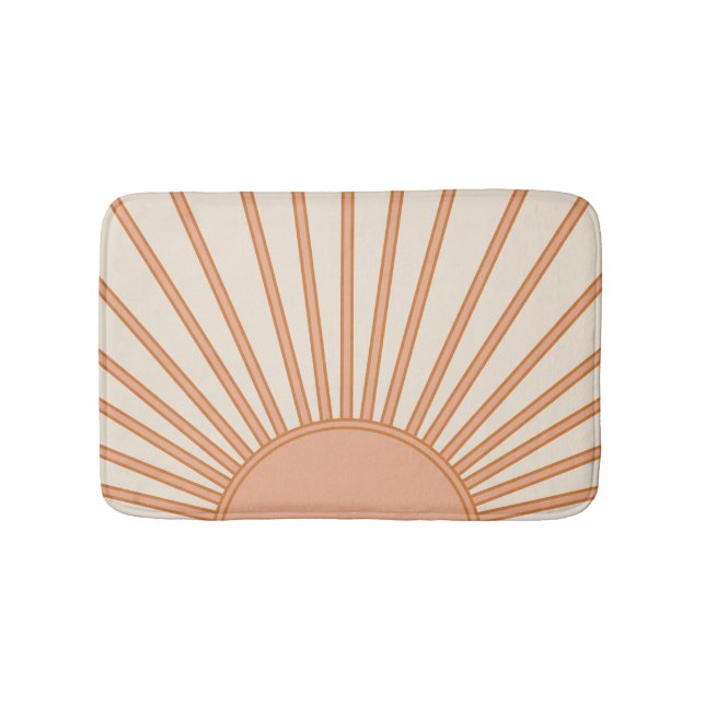 Alfombrilla De Baño Sol Sunrise Earth Tones Terracotta Retro Sunshine (Anverso)