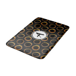 Alfombrilla De Baño Solar Eclipse Mid-Century Modern Black & Gold