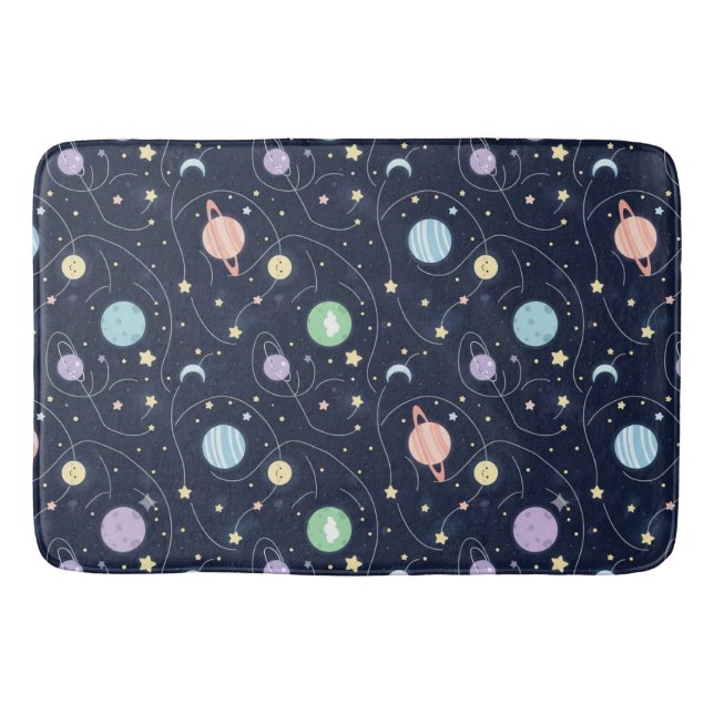 Alfombrilla De Baño Solar System Planets Seamless Pattern (Anverso)