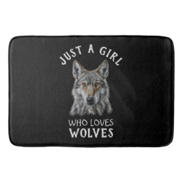 Alfombrilla De Baño Sólo un chica que ama a los lobos