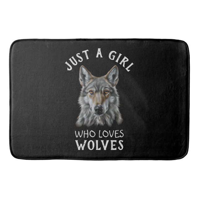 Alfombrilla De Baño Sólo un chica que ama a los lobos (Anverso)