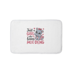 Alfombrilla De Baño Solo Un Chica Que Ama A Moo Deng Baby Hippos Long