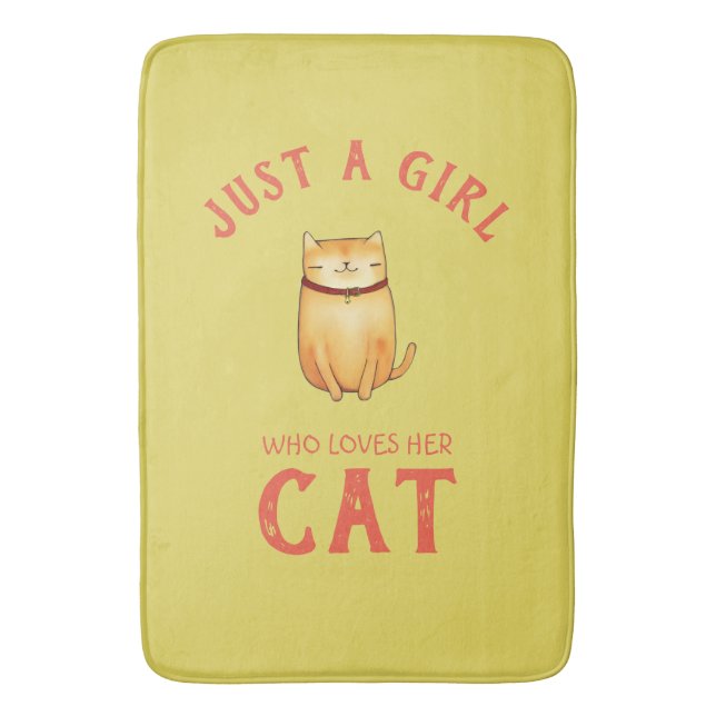 Alfombrilla De Baño Sólo un chica que ama a su gato (Frente vertical)
