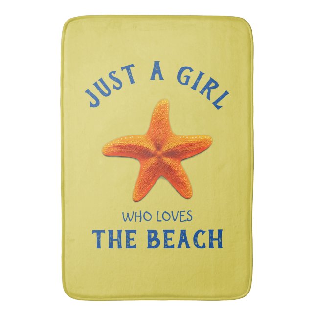 Alfombrilla De Baño Solo un chica que ama la playa (Frente vertical)