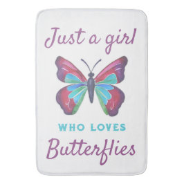 Alfombrilla De Baño Sólo un chica que ama las mariposas