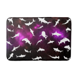 Alfombrilla De Baño Sombra blanca del pez tiburón en el espacio de la 