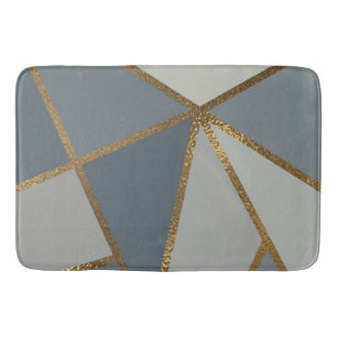 Alfombrilla De Baño Sombras grises y baño geométrico chic de bronce do