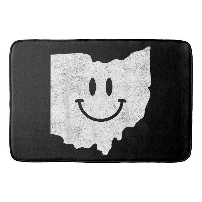 Alfombrilla De Baño Sonriendo en OH - Cara divertida Ohio feliz (Anverso)