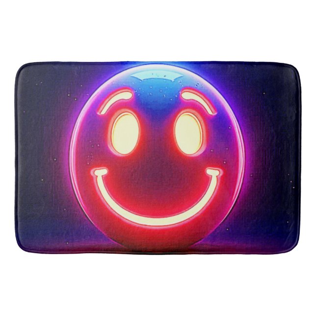 Alfombrilla De Baño Sonrisa neón: Feliz resplandor (Anverso)