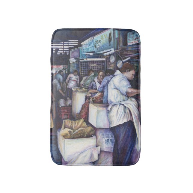 Alfombrilla De Baño Sopa de cabeza de pescado, Singapur (Frente vertical)