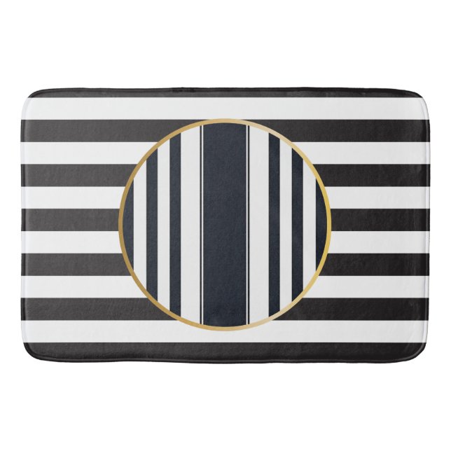 Alfombrilla De Baño Sophisticated modern black and white Bath Mat (Anverso)