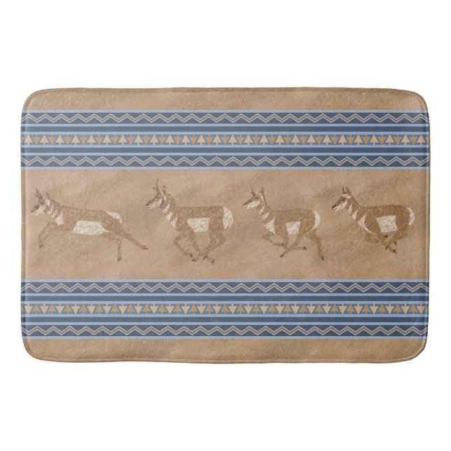 Alfombrilla De Baño Southwest Pronghorn Antelope Herd Art (Anverso)