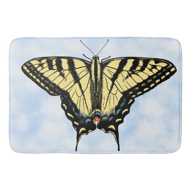 Alfombrilla De Baño Southwest Yellow Swallowtail Butterfly Blue Sky (Anverso)