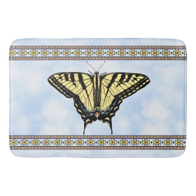Alfombrilla De Baño Southwest Yellow Swallowtail Butterfly Blue Sky (Anverso)