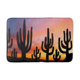 Alfombrilla De Baño Southwestern Desert Landscape Cactus Sunrise Image