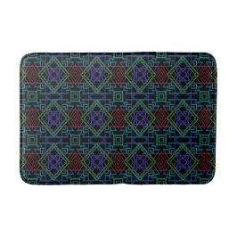 Alfombrilla De Baño Southwestern Symmetrical Tiled Pattern Line Art