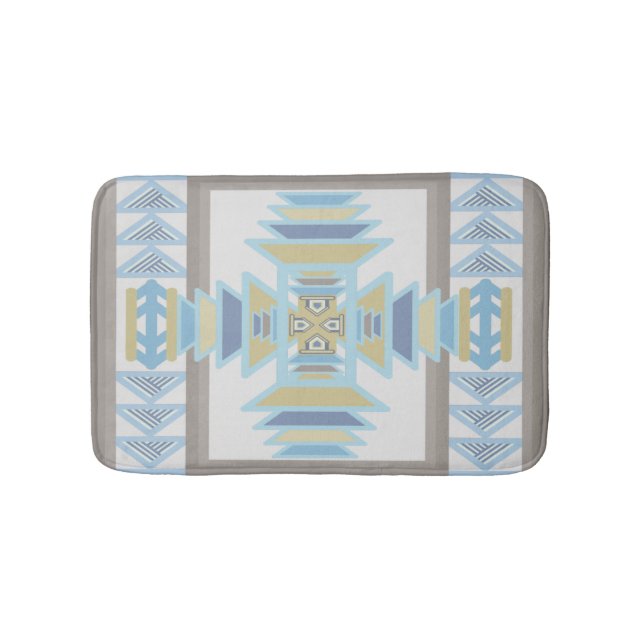 Alfombrilla De Baño Souwest Blues Indian Blanket Art Design (Anverso)