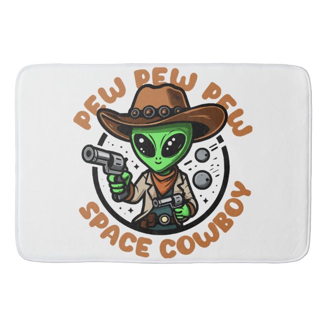 Alfombrilla De Baño Space Cowboy Funny Alien (Anverso)