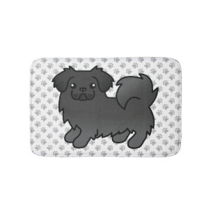 Alfombrilla De Baño Spaniel Tibetano Negro Perro De Dibujos Animados L
