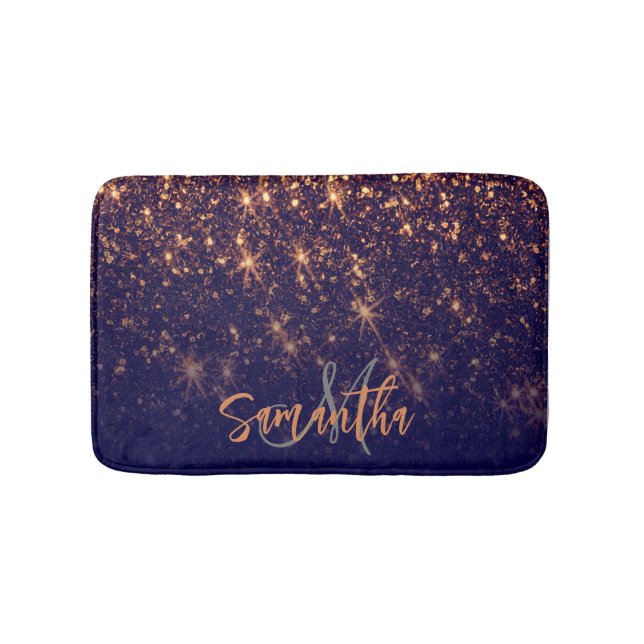 Alfombrilla De Baño Sparkle Golden Purpurina (Anverso)