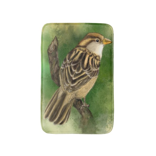 Alfombrilla De Baño Sparrow Bath Mat Cute Bird (Frente vertical)