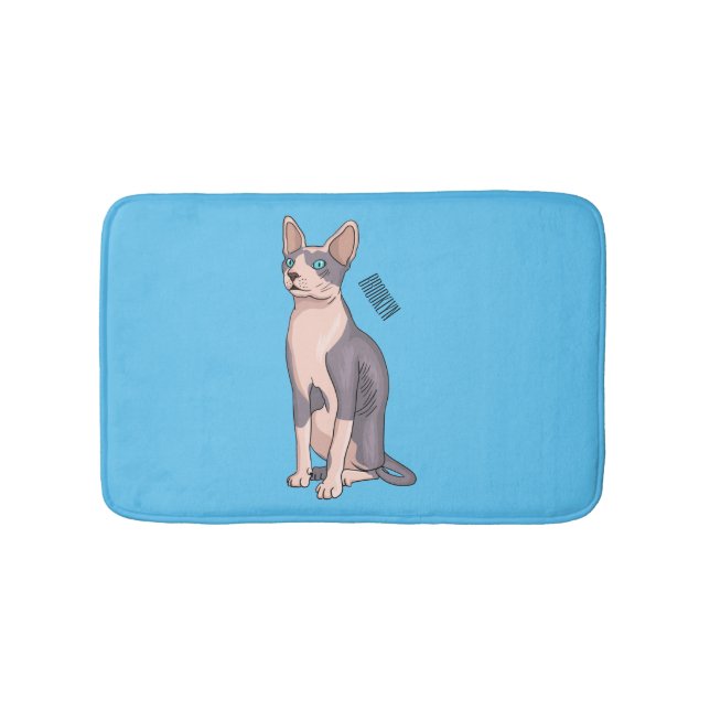 Alfombrilla De Baño Sphynx cat cartoon illustration (Anverso)