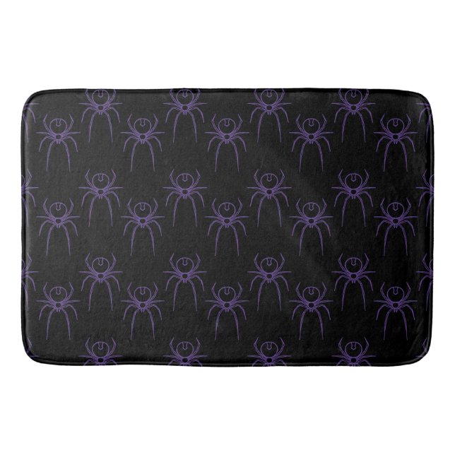 Alfombrilla De Baño Spider en morado y negro (Anverso)
