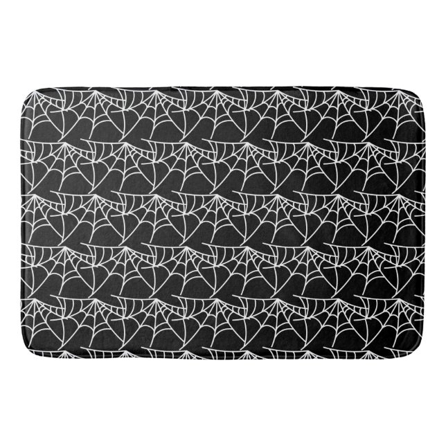Alfombrilla De Baño Spider Webs Halloween Black Pattern Spooky (Anverso)