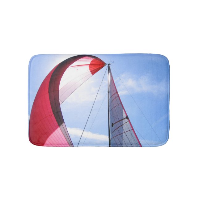 Alfombrilla De Baño Spinnaker rojo con Sun (Anverso)