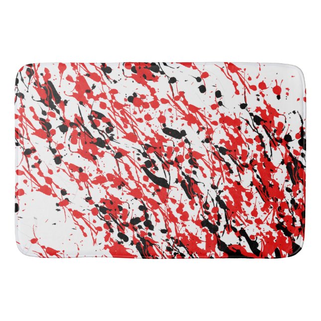 Alfombrilla De Baño Splash and Drin Art Red and Black (Anverso)