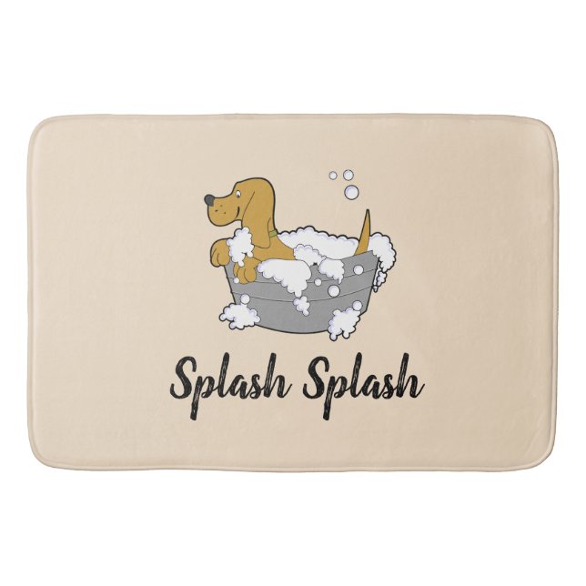 Alfombrilla De Baño Splash splash perro baño mate (Anverso)