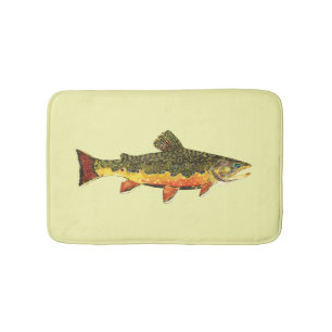 Alfombrilla De Baño Sr. Trout Whiskers' Brookie, salvelinus fontinalis