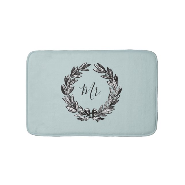Alfombrilla De Baño Sr. Wreath Turquoise Bath Mat (Anverso)