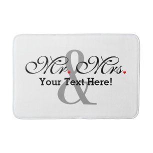 Alfombrilla De Baño Sr. y señora personalizados Plus Customizable