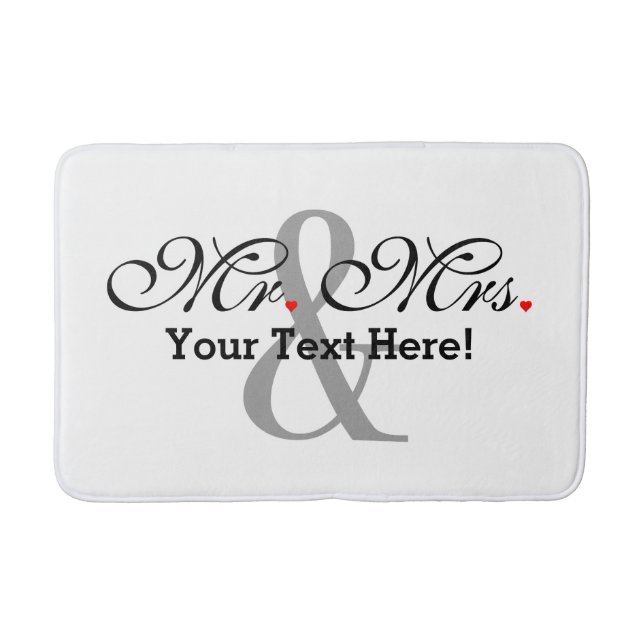 Alfombrilla De Baño Sr. y señora personalizados Plus Customizable (Anverso)