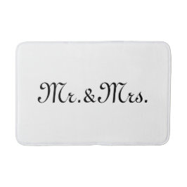 Alfombrilla De Baño Sr. y Sra. blanco negro