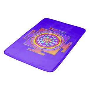 Alfombrilla De Baño Sri Yantra - Diseño de símbolo del hinduismo 1