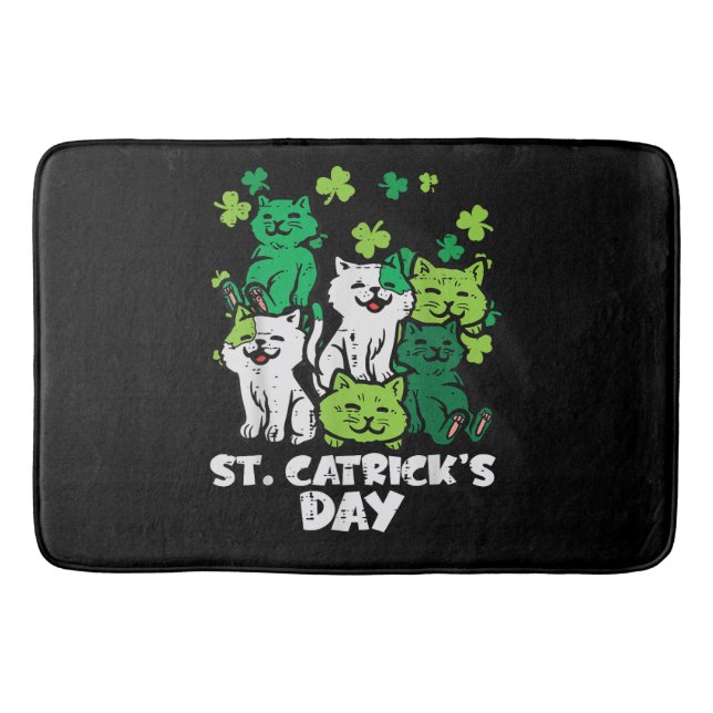 Alfombrilla De Baño St Patricks Catricks Day Cats Saint Pattys (Anverso)