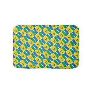 Alfombrilla De Baño ST VINCENT FLAG Patriótico Geométrico Moderno