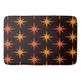 Alfombrilla De Baño Starbursts de naranja y Amber Mid Century