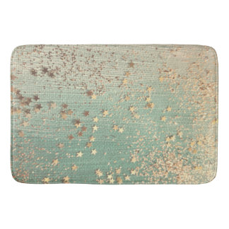 Alfombrilla De Baño Stardust de oro en Sea Green 
