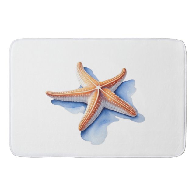 Alfombrilla De Baño Starfish and Blue Silhouette (Anverso)