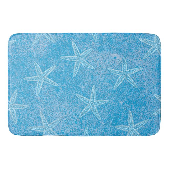 Alfombrilla De Baño Starfish Aqua Blue (Anverso)