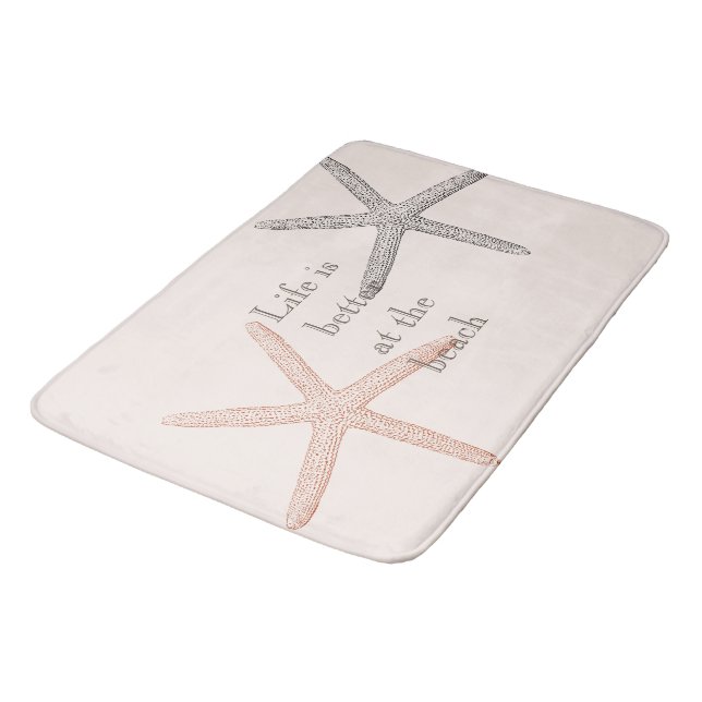 Alfombrilla De Baño Starfish Beach Blue Peach (Angular)