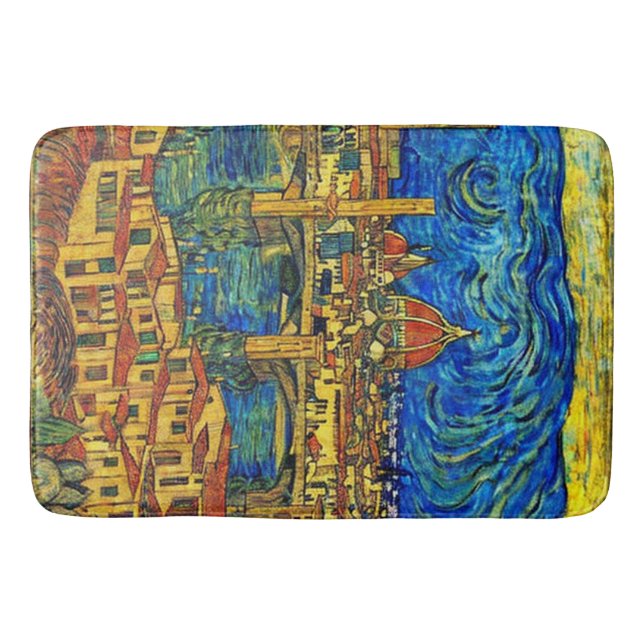 Alfombrilla De Baño Starry Starry Night Florence Italia (Anverso)