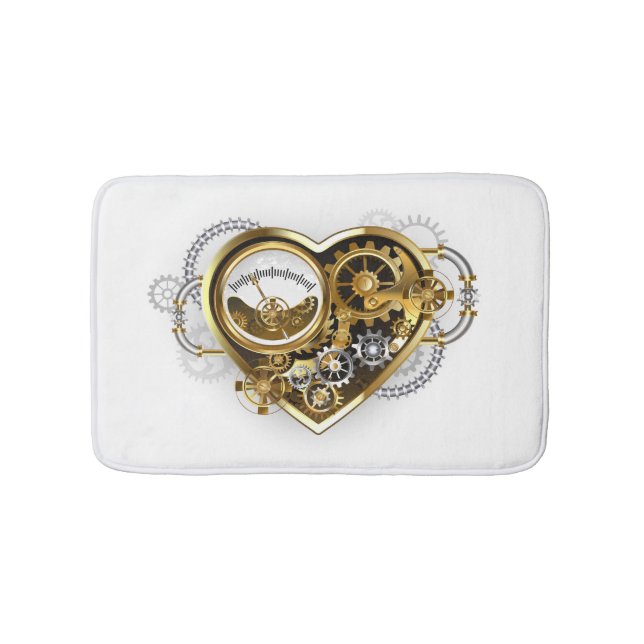 Alfombrilla De Baño Steampunk Heart with a Manometer (Anverso)
