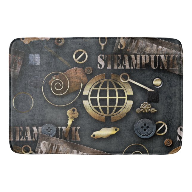 Alfombrilla De Baño Steampunk, scrapbooking (Anverso)