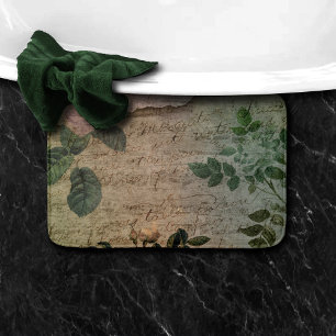 Alfombrilla De Baño Steampunk Torn Rosa Efemera con problemas de cos