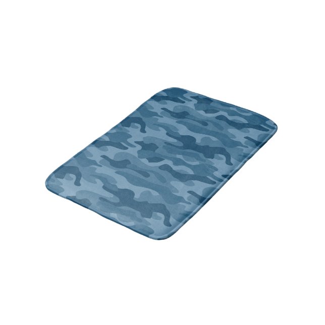 Alfombrilla De Baño Steel Blue Monocolor Camo (Angular)